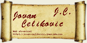 Jovan Čeliković vizit kartica